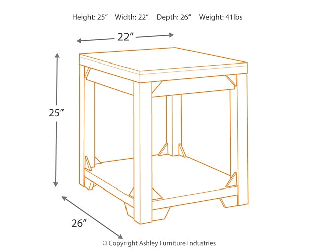 Fregine Rectangular End Table