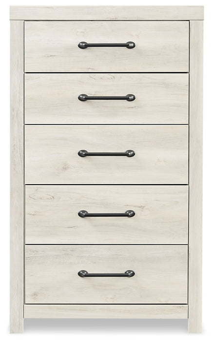 Cambeck King Panel Bed with 4 Storage Drawers with Mirrored Dresser, Chest and Nightstand