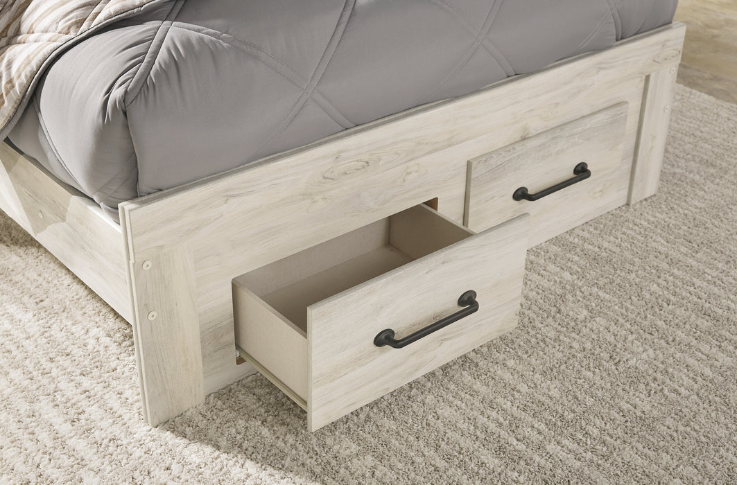 Cambeck  Panel Bed With 2 Storage Drawers With Mirrored Dresser And Chest