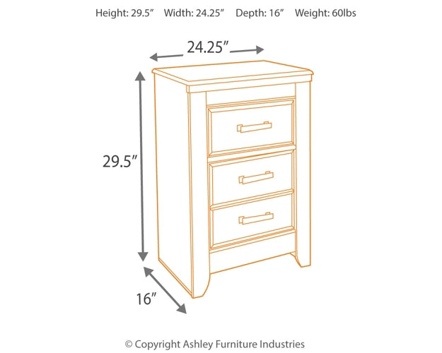 Juararo King Panel Bed with Mirrored Dresser, Chest and Nightstand