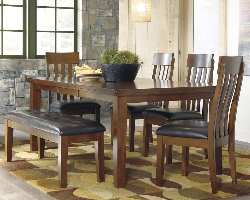 Ralene Dining Table and 4 Chairs and Bench