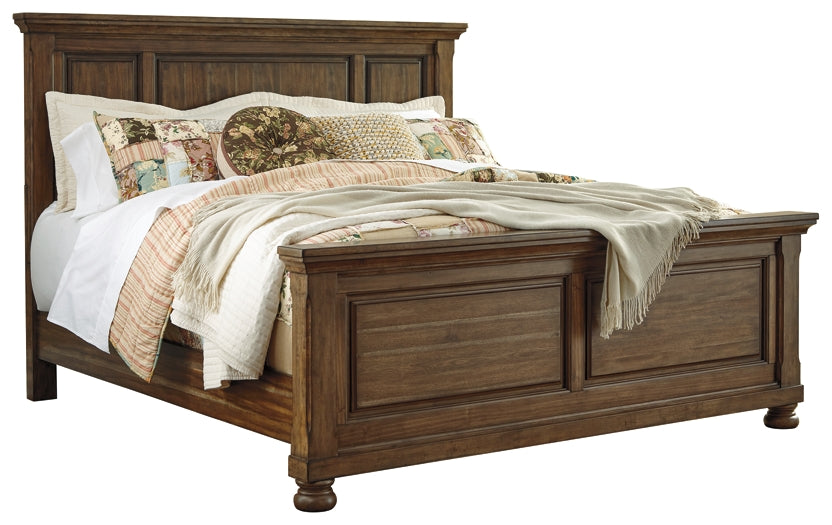 Flynnter  Panel Bed With Mirrored Dresser