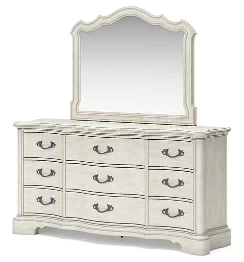 Arlendyne Queen Upholstered Bed with Mirrored Dresser