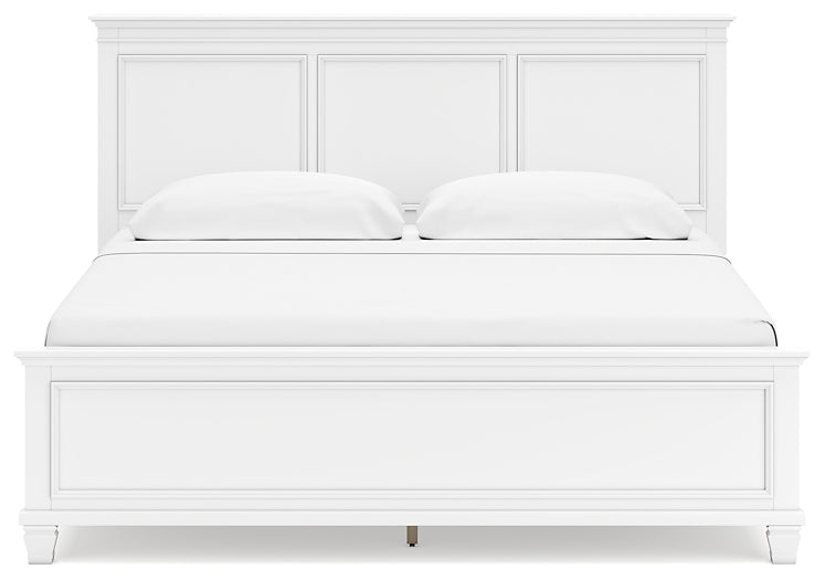 Fortman King Panel Bed with Mirrored Dresser