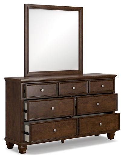 Danabrin Twin Panel Bed with Mirrored Dresser