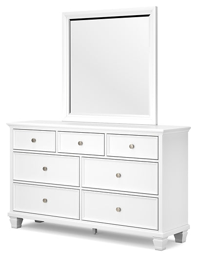 Fortman King Panel Bed with Mirrored Dresser and 2 Nightstands