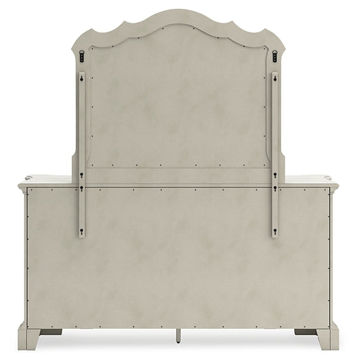 Arlendyne King Upholstered Bed with Mirrored Dresser and Chest