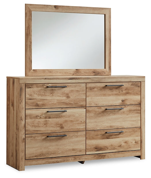 Hyanna Queen Panel Bed with Storage with Mirrored Dresser, Chest and Nightstand