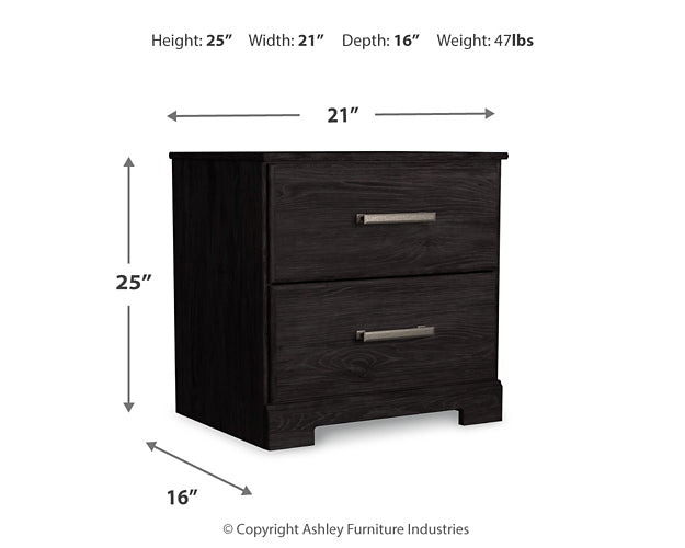 Belachime Full Panel Bed with 2 Nightstands